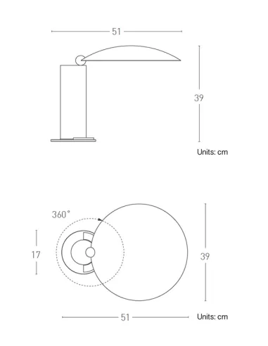 LUMEN CENTER WASHINGTON LAMPADA TAVOLO NERO HALO